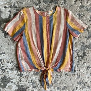Madewell Striped Tee with Tie Bottom